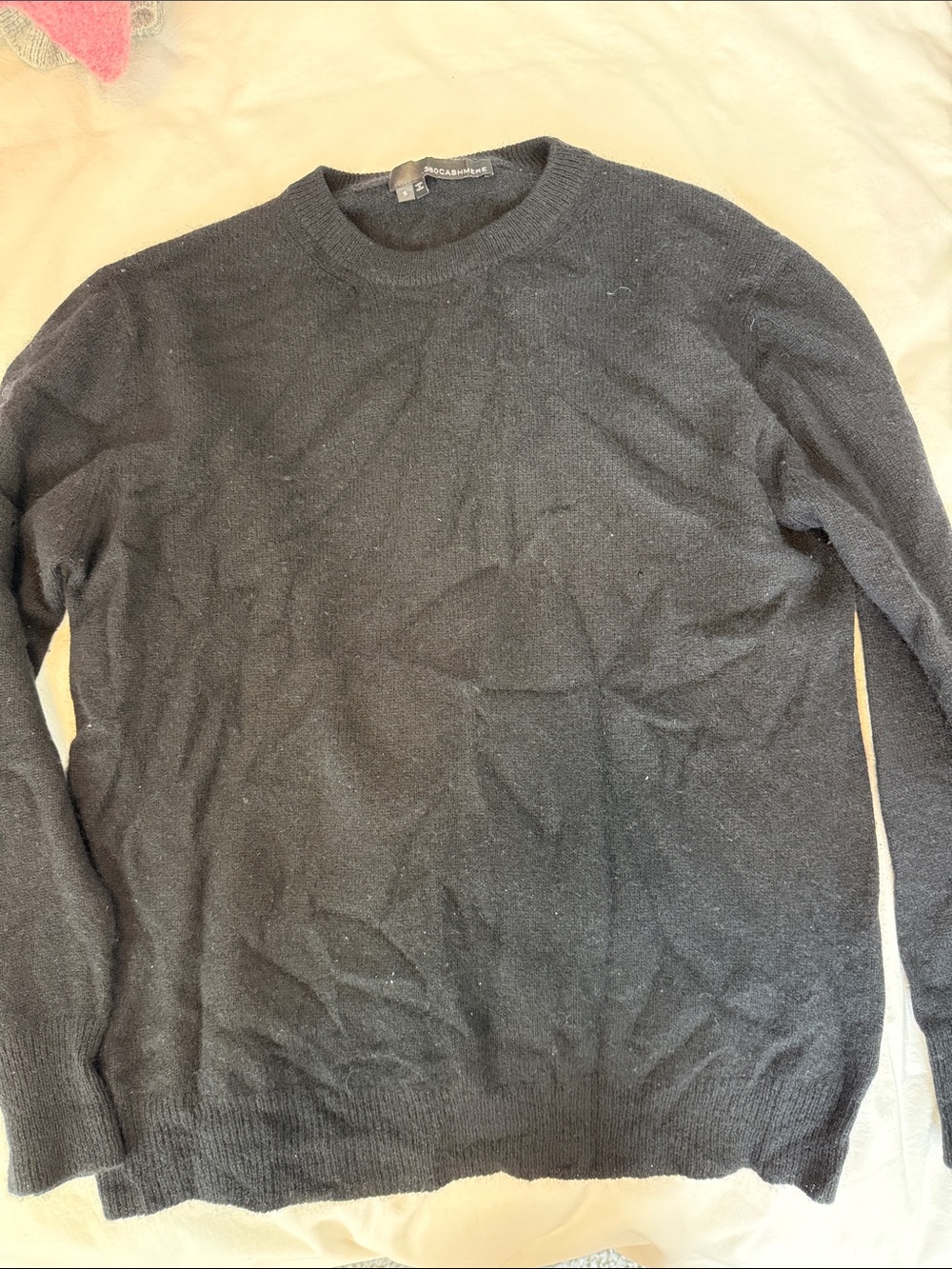 360 Cashmere Black Crewneck Sweater